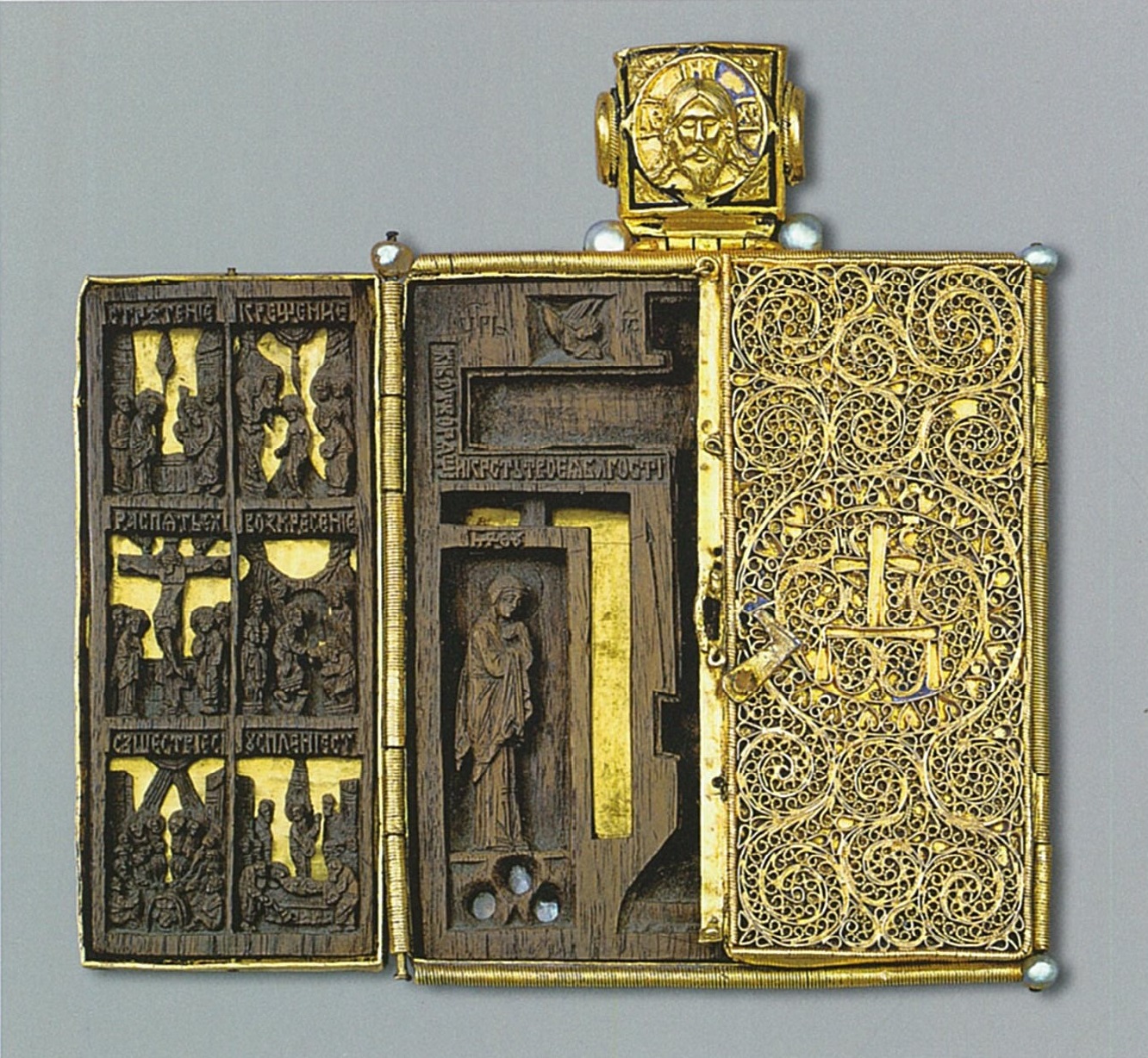Icon-folder, Ambrose, 1456, walnut, gold (The Sergiev-Posad Art and Historical Museum-Preserve, link)