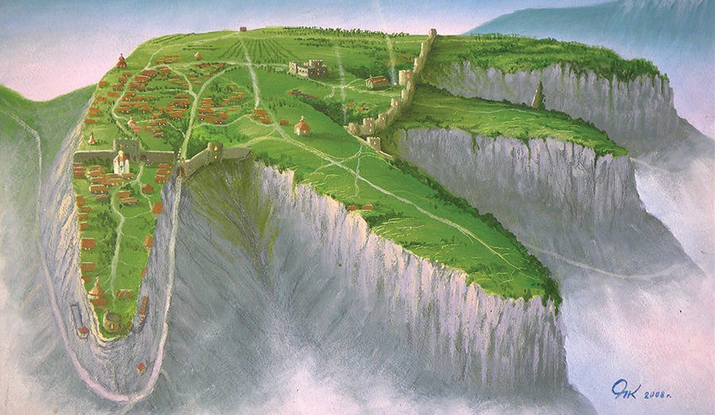 Reconstruction of the view of Mangup, 2019 (Drawn by Alexander Yatchenko)