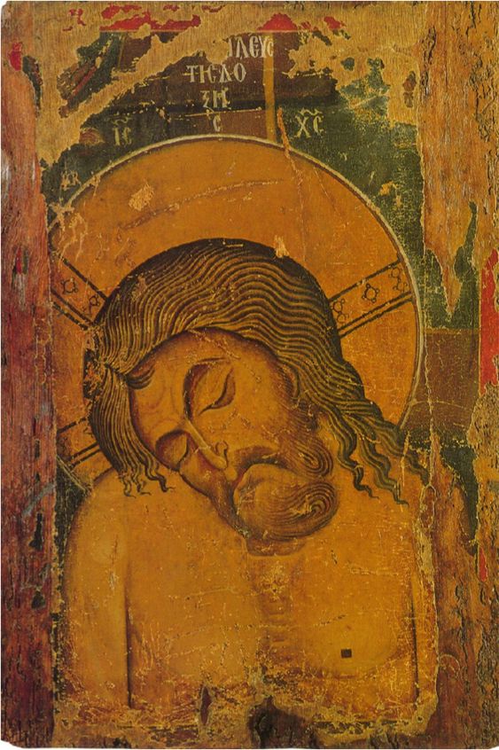 The Man of Sorrows, bilateral icon, Metropolis of Kastoria, Greece, 12th century (source: https://orthodoxartsjournal.org/notes-from-the-road-review-of-heaven-and-earth-art-of-byzantium-at-the-national-gallery/)