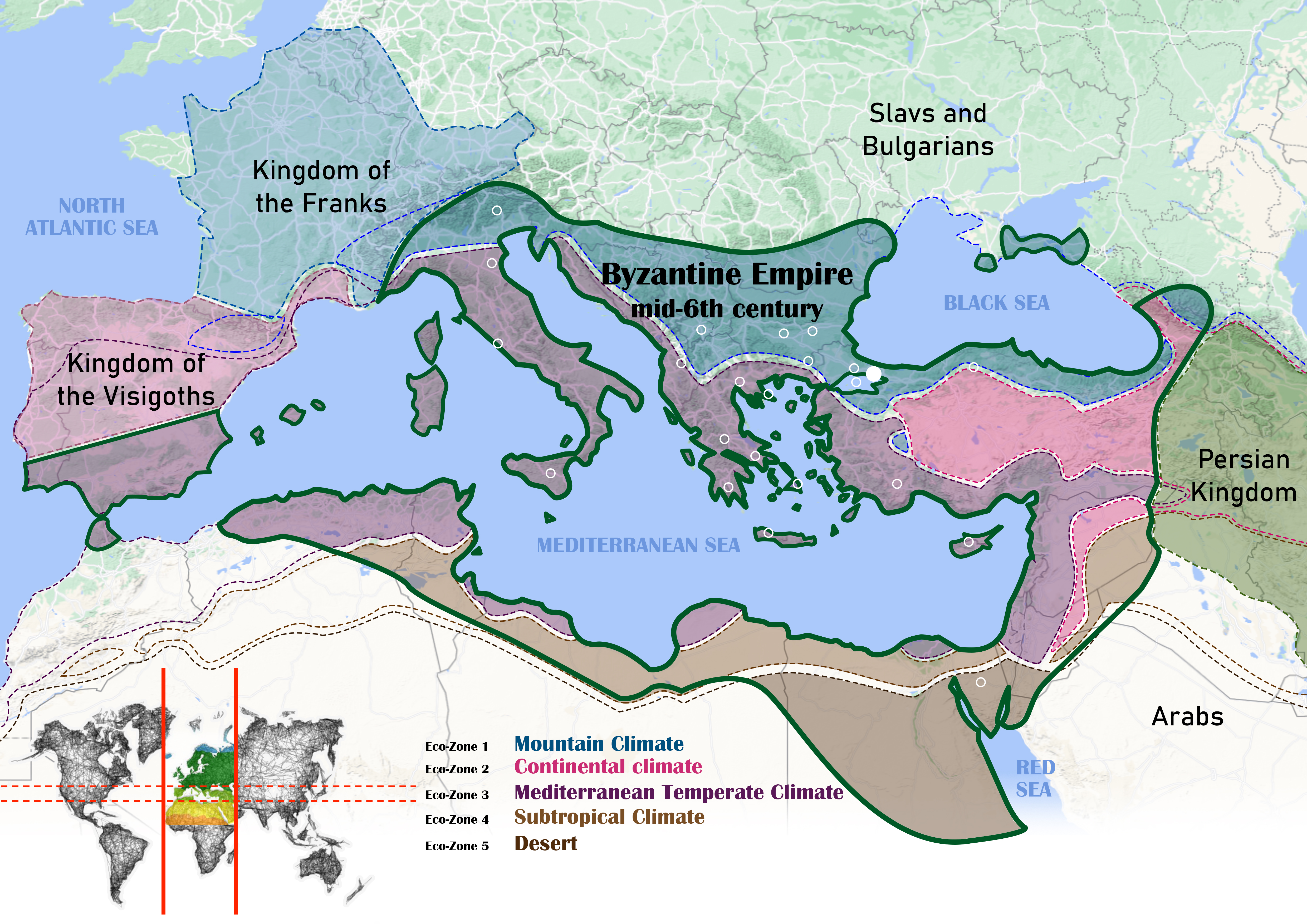 Map of the Byzantine Empire ecozones (source: N. Thymakis)