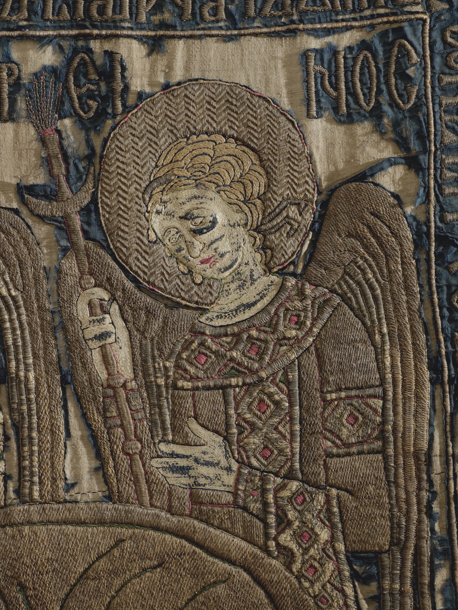Detail of epitaphios, 1396, embroidery, Cozia Monastery, Romania, now in the National Museum of Art of Romania (MNAR), Bucharest (source: MNAR)